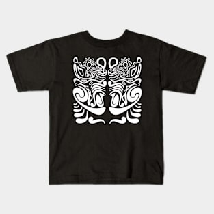 Abstract White Illustration With Ethnic And Traditional Style Kids T-Shirt